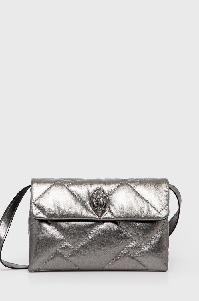 Kožená kabelka Kurt Geiger London přírodní kůže stříbrná 8690564109