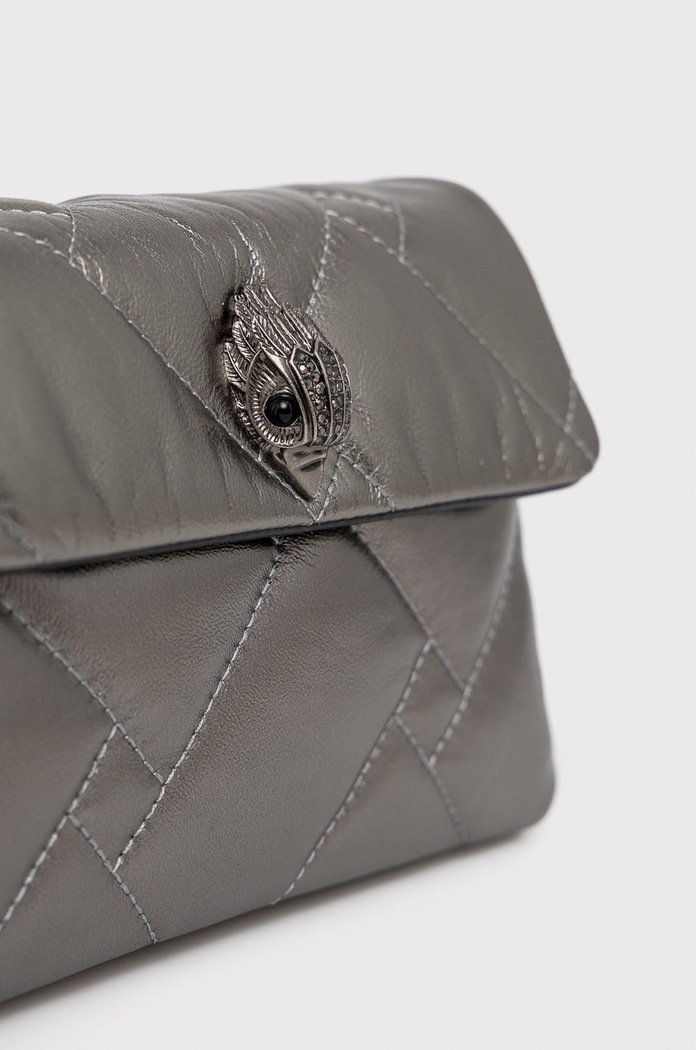 Kožená kabelka Kurt Geiger London stříbrná 8690564109