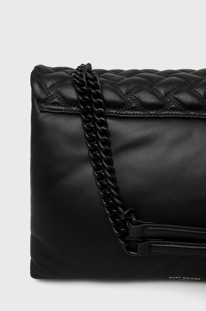 Kožená kabelka Kurt Geiger London černá 7386000109