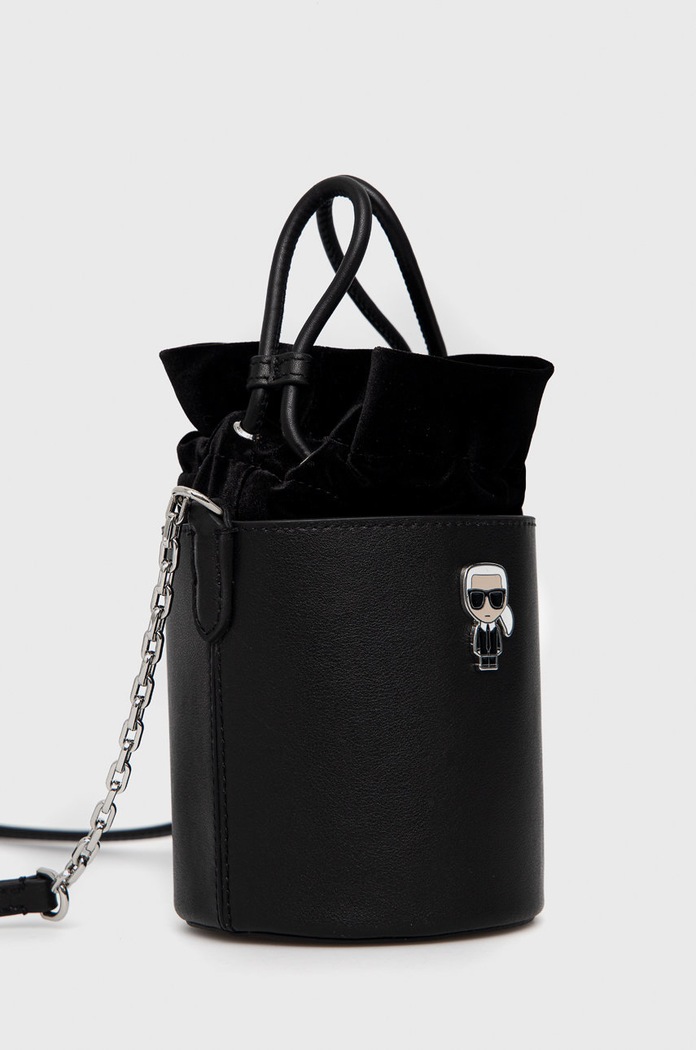 Karl Lagerfeld torebka skórzana 225W3009 czarny AA00
