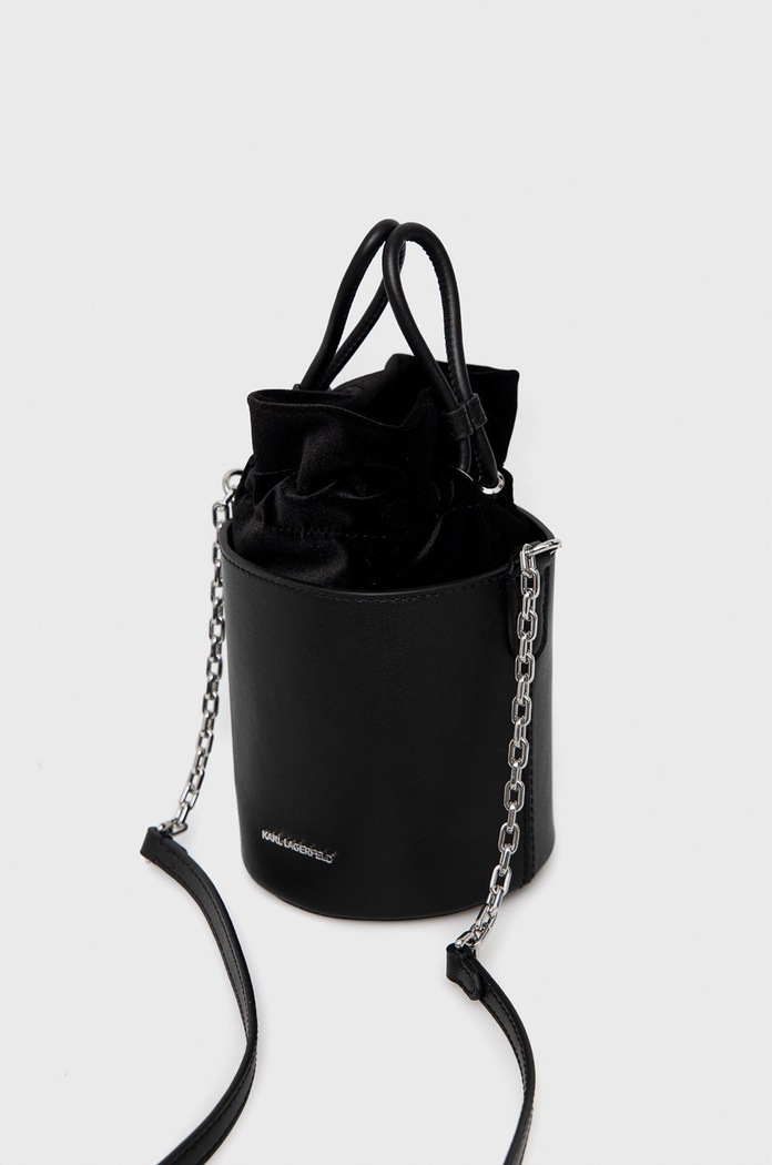 Akcesoria Karl Lagerfeld torebka skórzana 225W3009 czarny