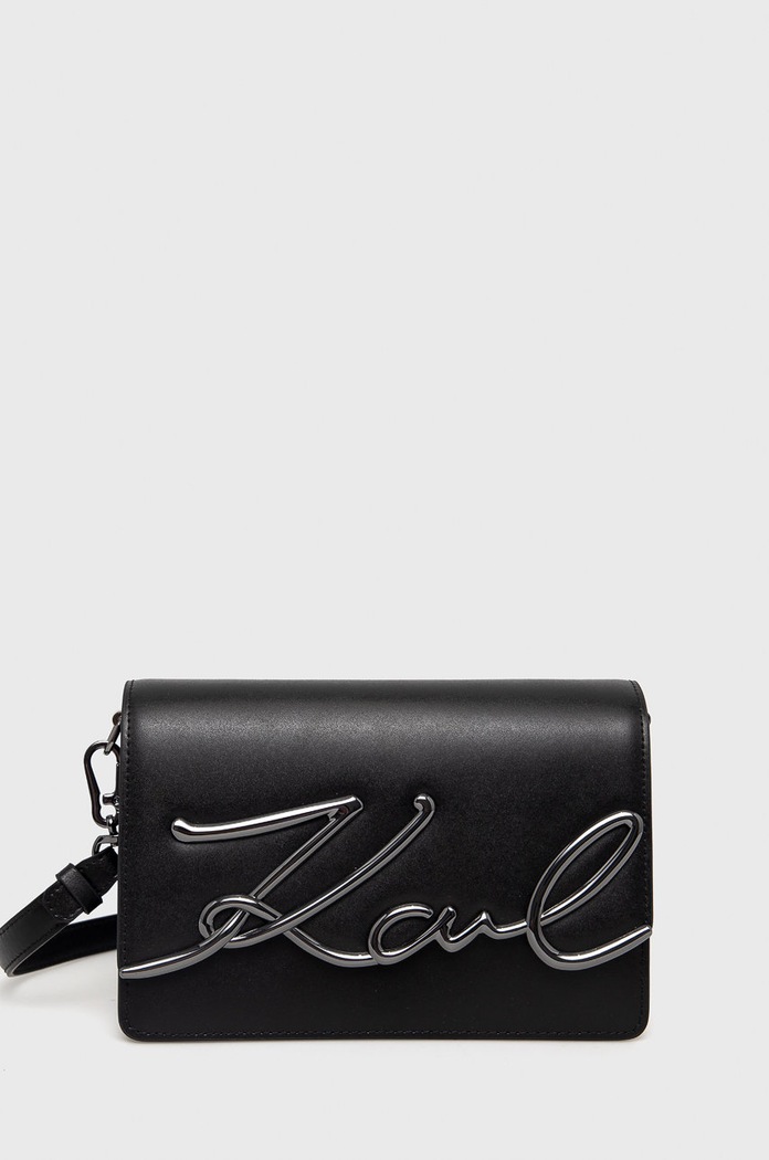 Akcesoria Karl Lagerfeld torebka skórzana 225W3040 225W3040 czarny