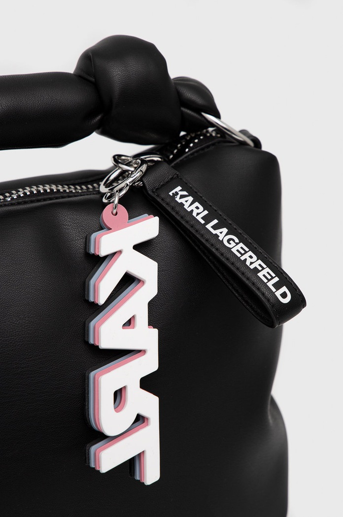 Δερμάτινη τσάντα Karl Lagerfeld μαύρο 225W3056