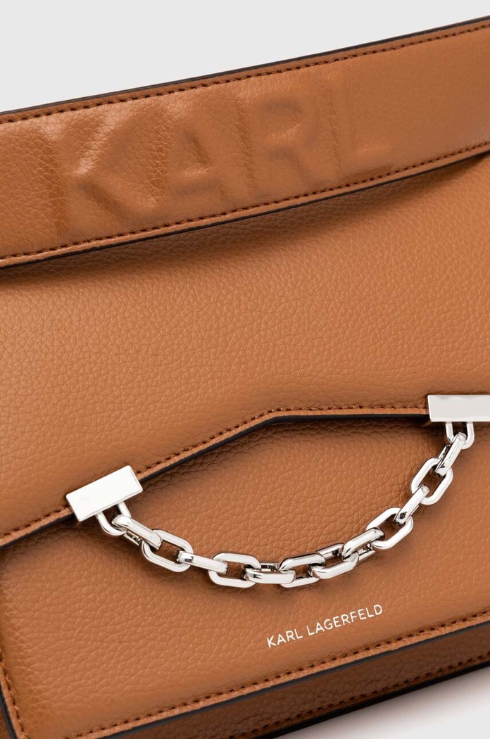 Akcesoria Karl Lagerfeld torebka skórzana 225W3081 brązowy