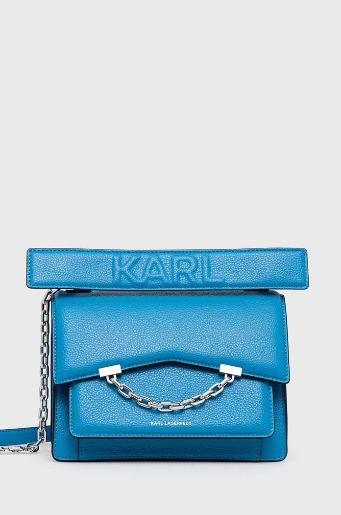 Karl Lagerfeld poseta de piele uni albastru 225W3081