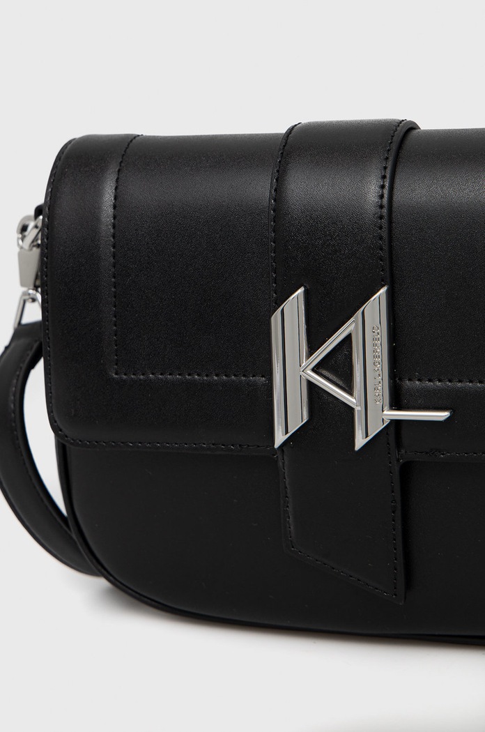 Karl Lagerfeld torebka skórzana czarny 225W3085