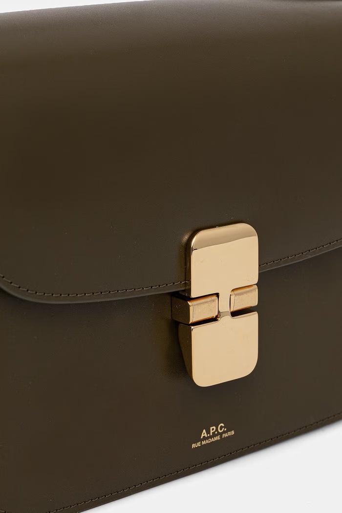Kožená kabelka A.P.C. Sac Grace Small PXBMW.F61413 zelená