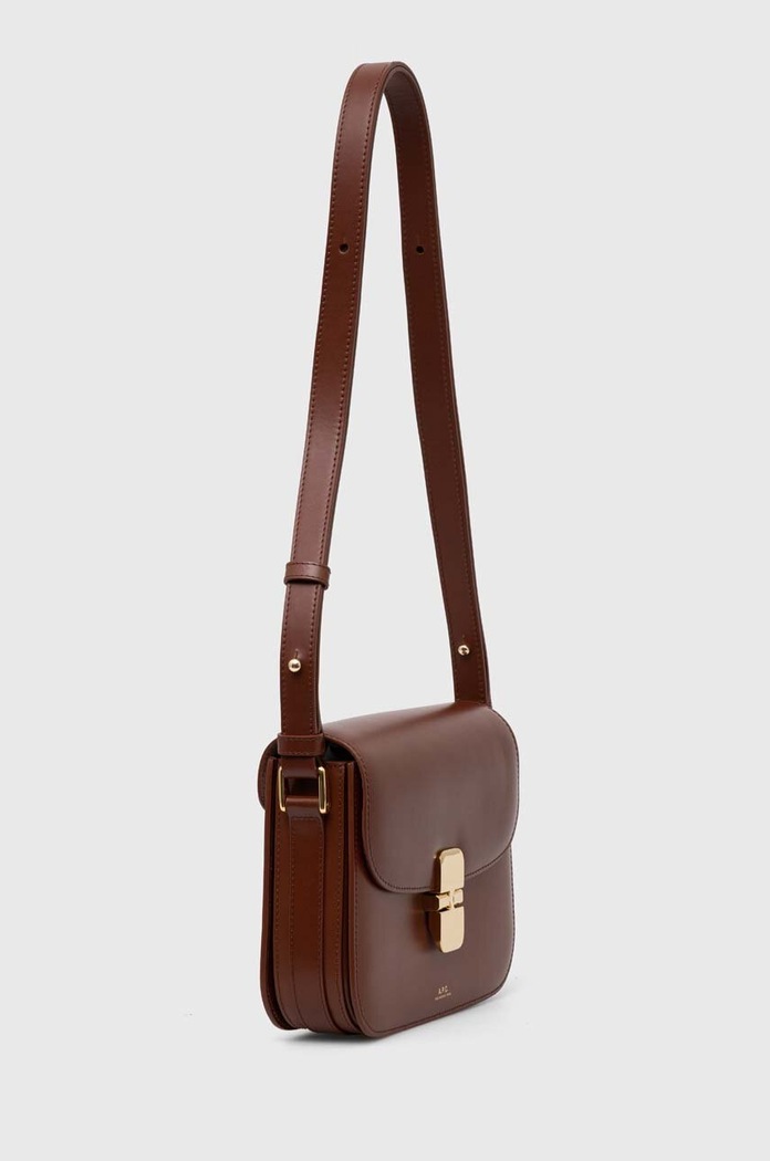 Kožená kabelka A.P.C. Grace Small PXBMW.F61413 hnědá SS26