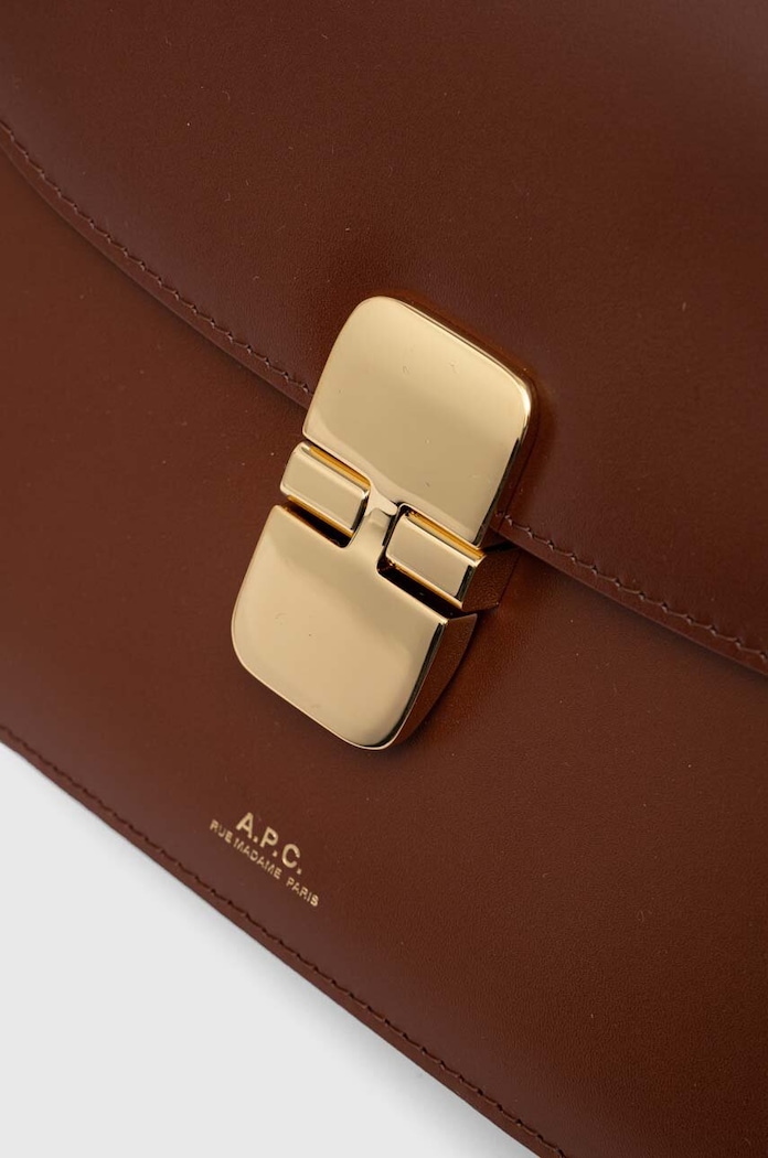 Kožená kabelka A.P.C. Grace Small hnědá PXBMW.F61413
