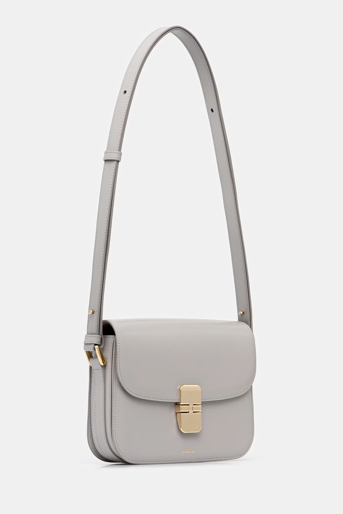 A.P.C. leather handbag Sac Grace Small PXBMW.F61413 gray SS26