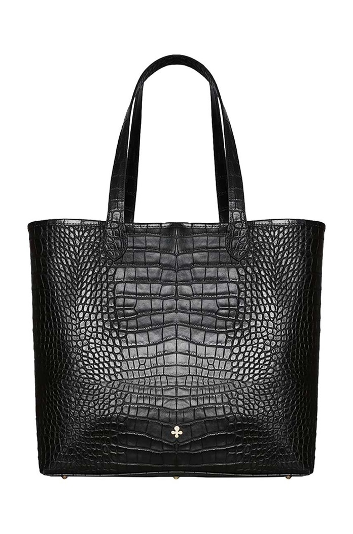 Shopper Lilou Coco Jane λείο δέρμα μαύρο SHOP/COCJAN