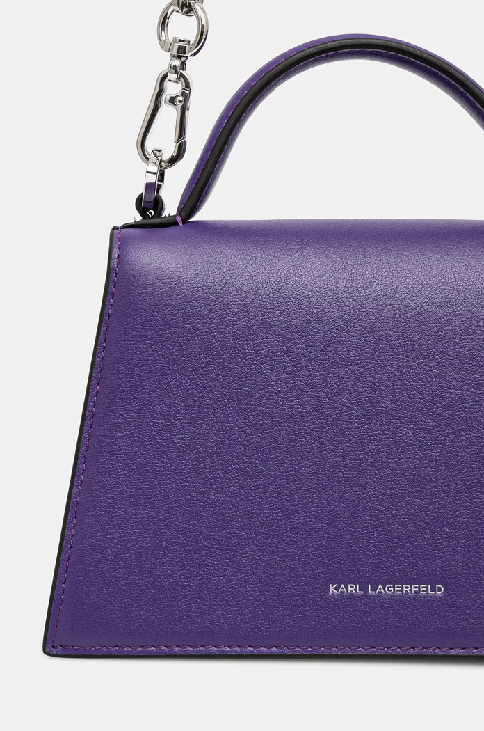 Doplnky Kožená kabelka Karl Lagerfeld K/SIGNATURE 240W3004 fialová