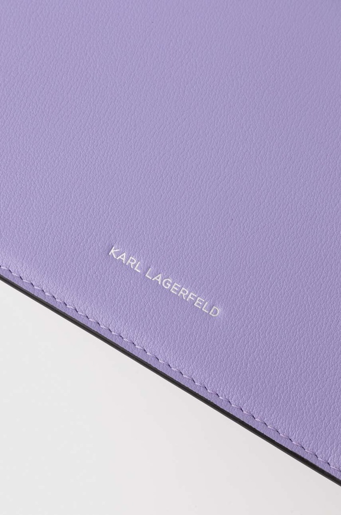 Kožená kabelka Karl Lagerfeld K/SIGNATURE fialová 240W3004