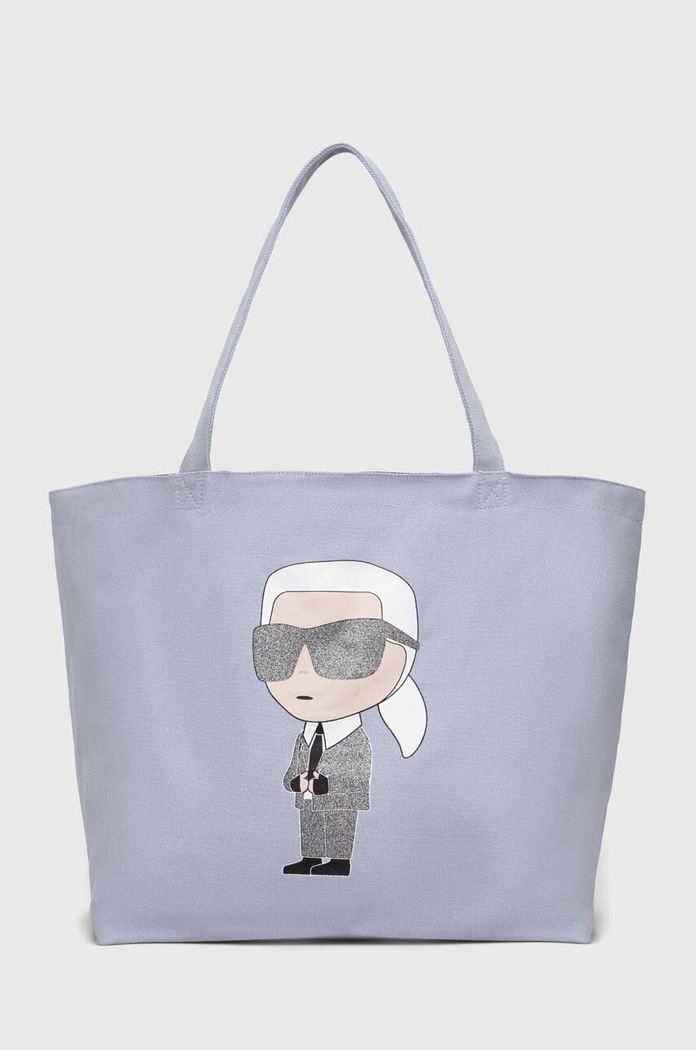 Bavlnená taška Karl Lagerfeld potlač modrá 240W3891
