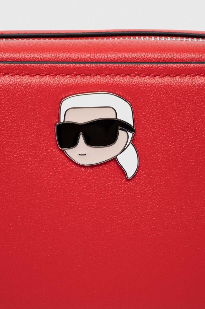 Kožená kabelka Karl Lagerfeld červená 240W3085