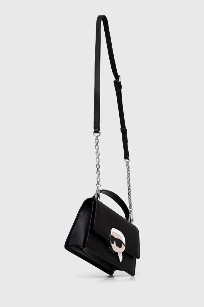 Kožená kabelka Karl Lagerfeld 240W3084 čierna AA00