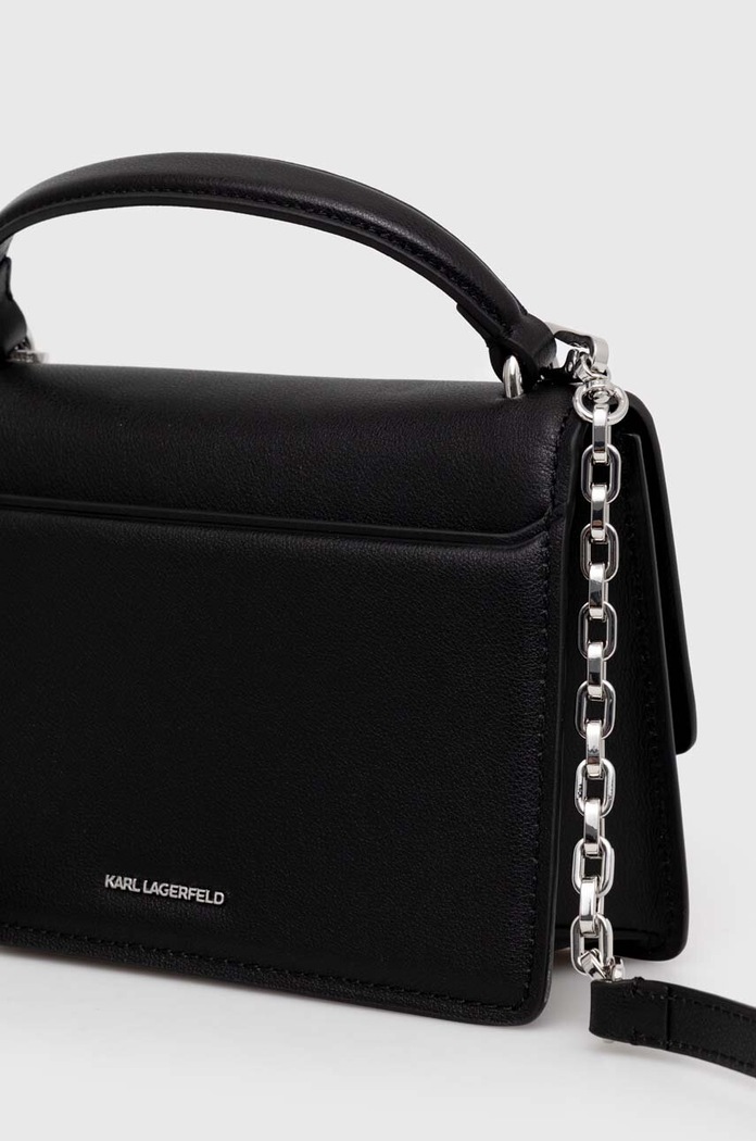 Doplnky Kožená kabelka Karl Lagerfeld 240W3084 čierna
