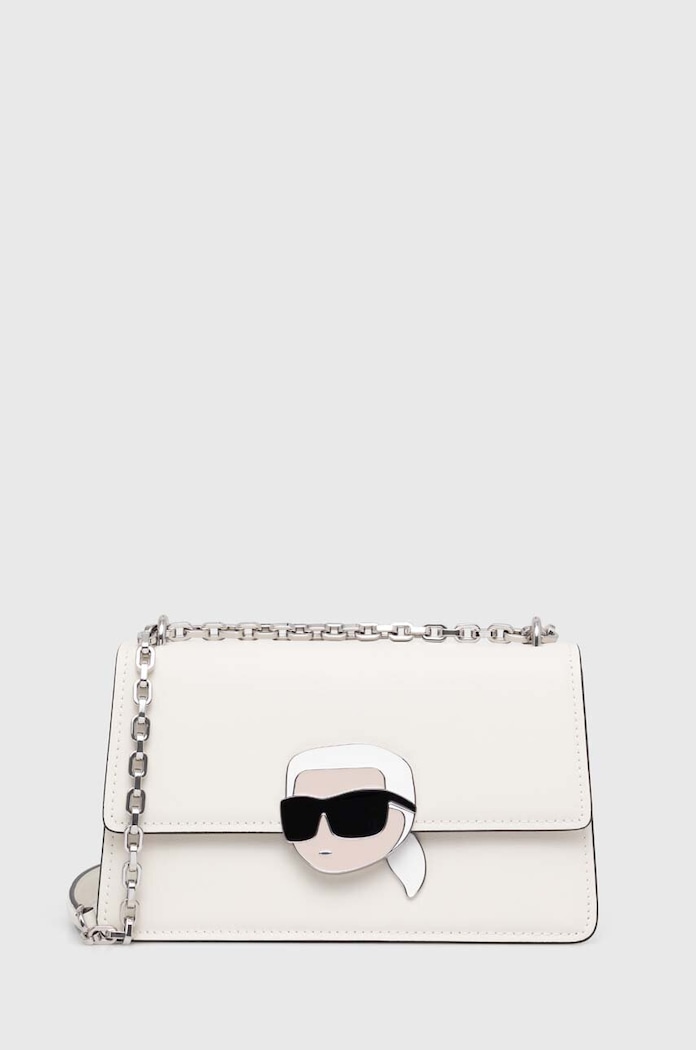 Karl Lagerfeld torebka skórzana nie mieści A4 biały 240W3083