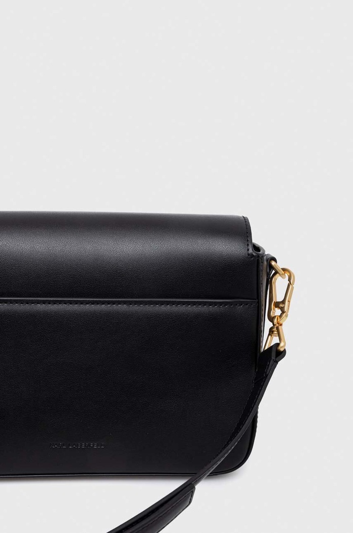 Doplnky Kožená kabelka Karl Lagerfeld 240W3194 čierna