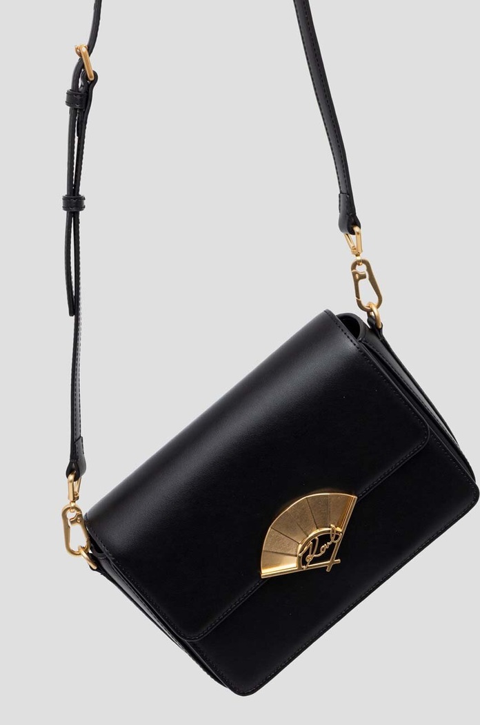 Kožená kabelka Karl Lagerfeld čierna 240W3194