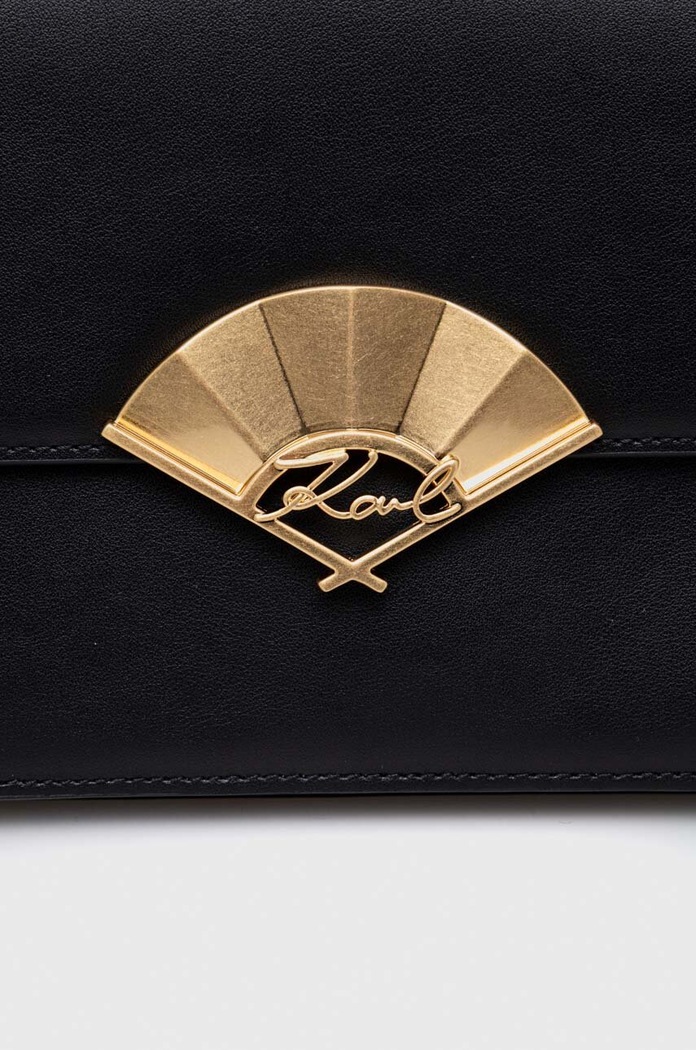 Kožená kabelka Karl Lagerfeld 240W3194 čierna