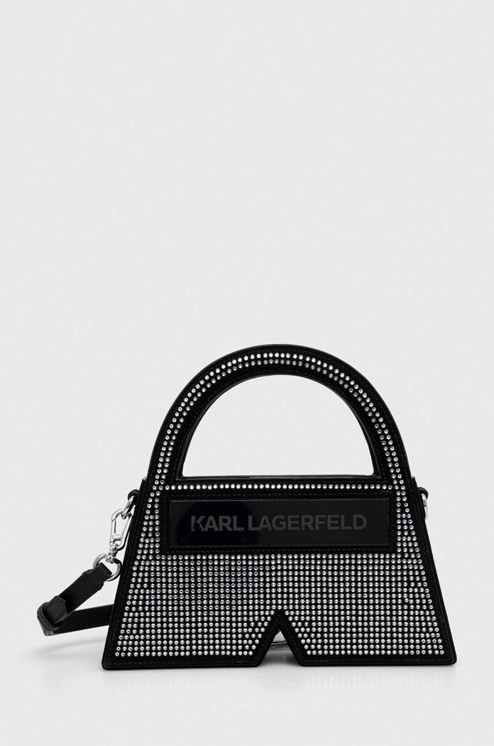 Karl Lagerfeld geanta de mana din piele intoarsa nu incape in A4 negru 241W3026