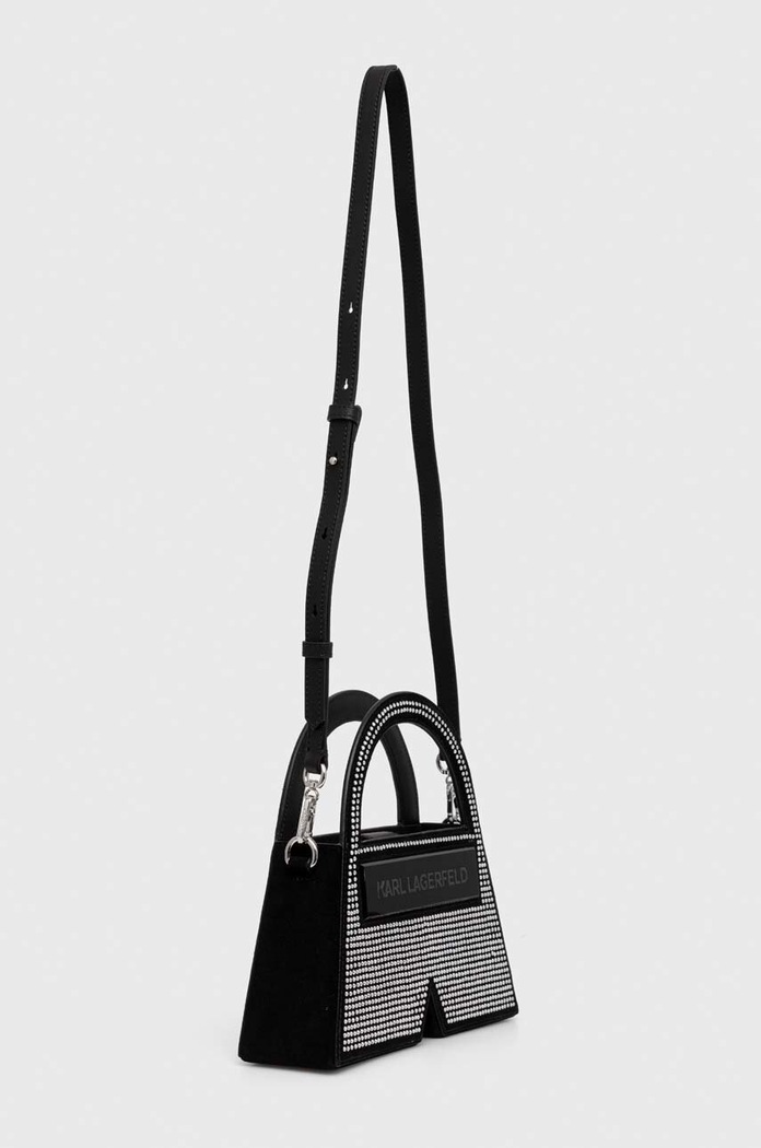 Karl Lagerfeld geanta de mana din piele intoarsa 241W3026 negru AA00