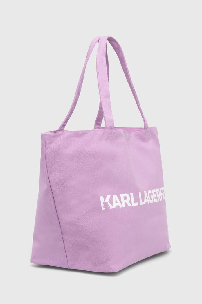 Bavlněná kabelka Karl Lagerfeld 240W3870 fialová AA00