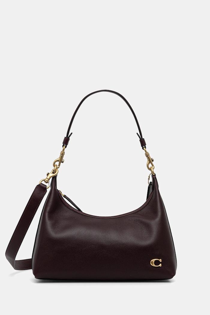 Kožená kabelka Coach Juliet Shoulder Bag usňová koža fialová CR981