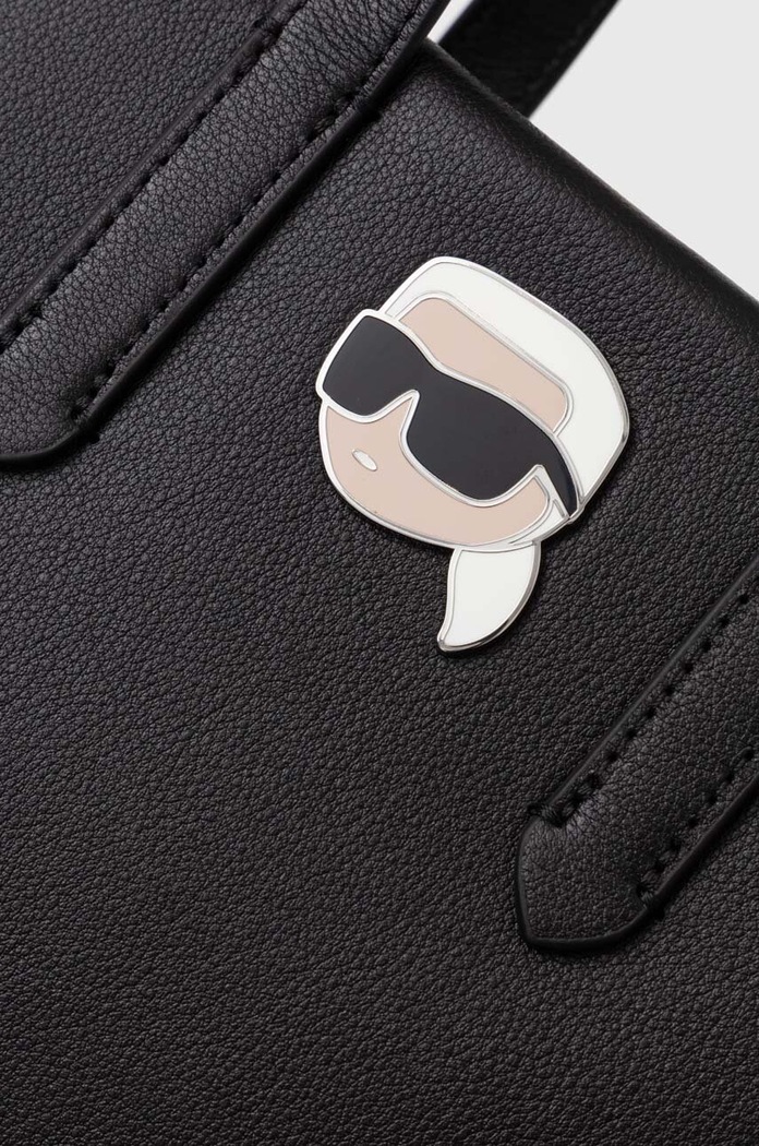 Kožená kabelka Karl Lagerfeld 245W3051 čierna