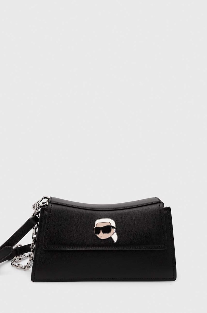 Karl Lagerfeld torebka skórzana skóra licowa czarny 245W3053