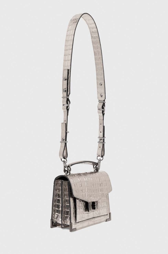 The Kooples torebka skórzana AFSEMILYS105 srebrny AA00