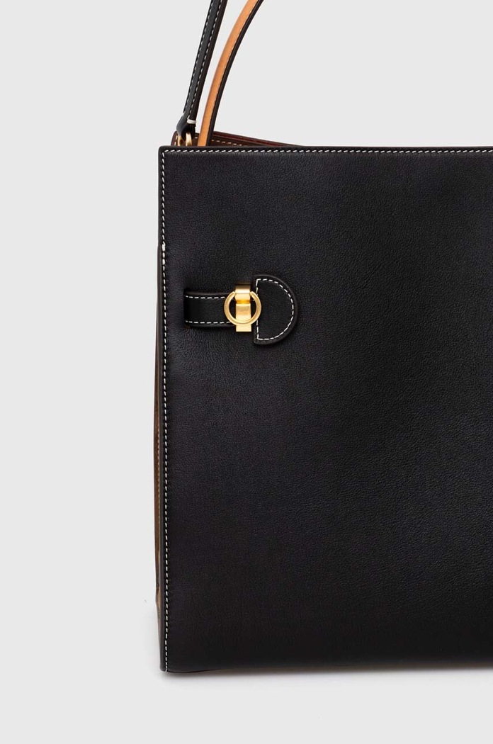Tory Burch geantă de piele Lee Radziwill negru 59533.001