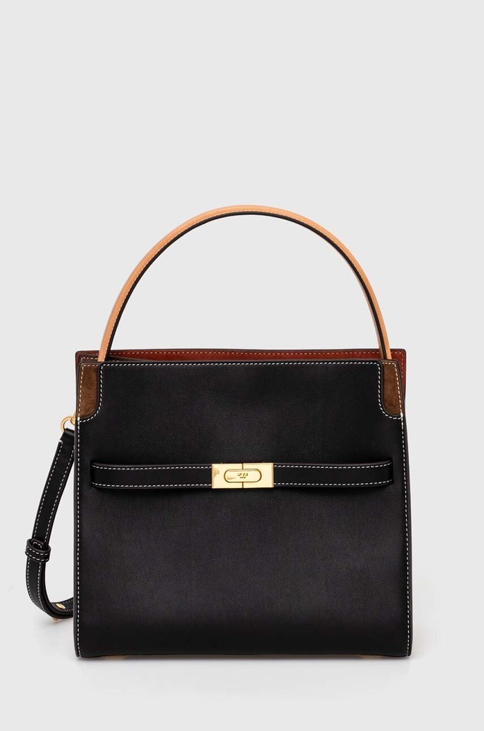 Kožená kabelka Tory Burch CN Lee Radziwill Small Double usňová koža čierna 61302.001