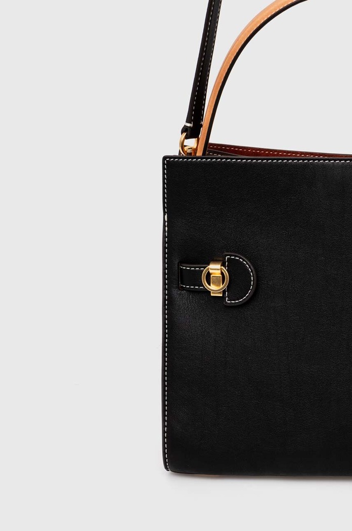 Doplnky Kožená kabelka Tory Burch CN Lee Radziwill Small Double 61302.001 čierna