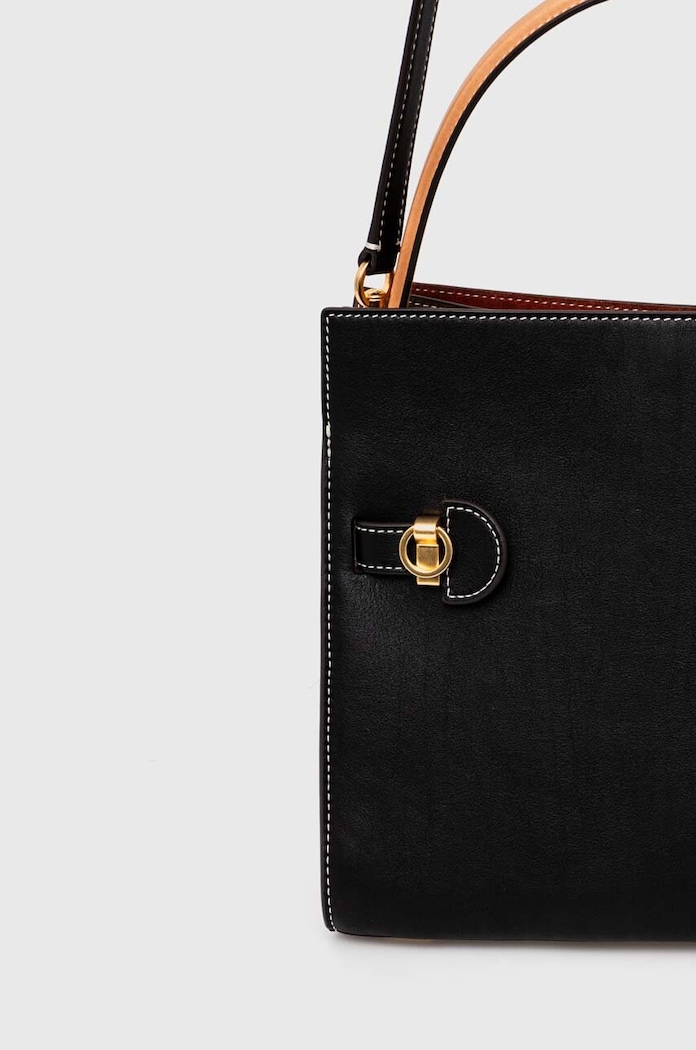 Doplnky Kožená kabelka Tory Burch CN Lee Radziwill Small Double 61302.001 čierna