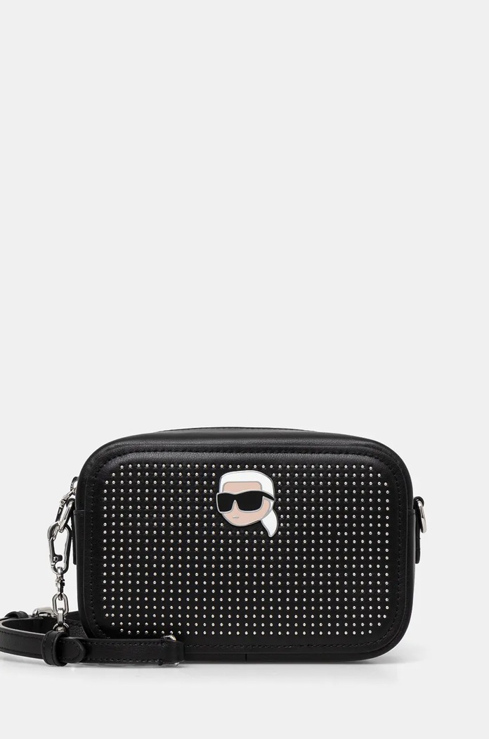 Kožená kabelka Karl Lagerfeld usňová koža čierna 246W3028