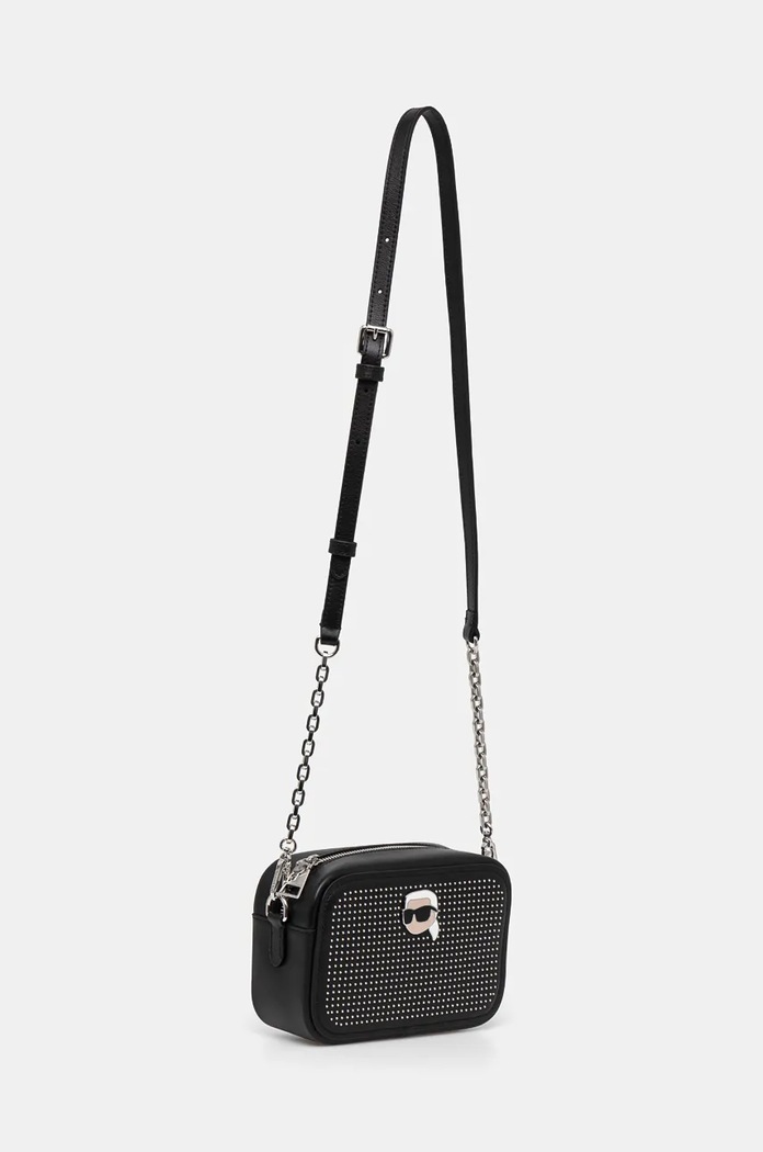 Kožená kabelka Karl Lagerfeld 246W3028 čierna AW24