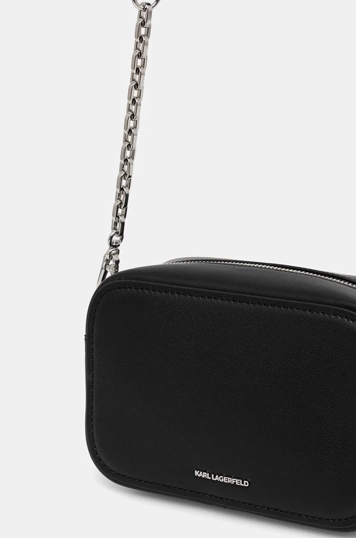 Kožená kabelka Karl Lagerfeld čierna 246W3028