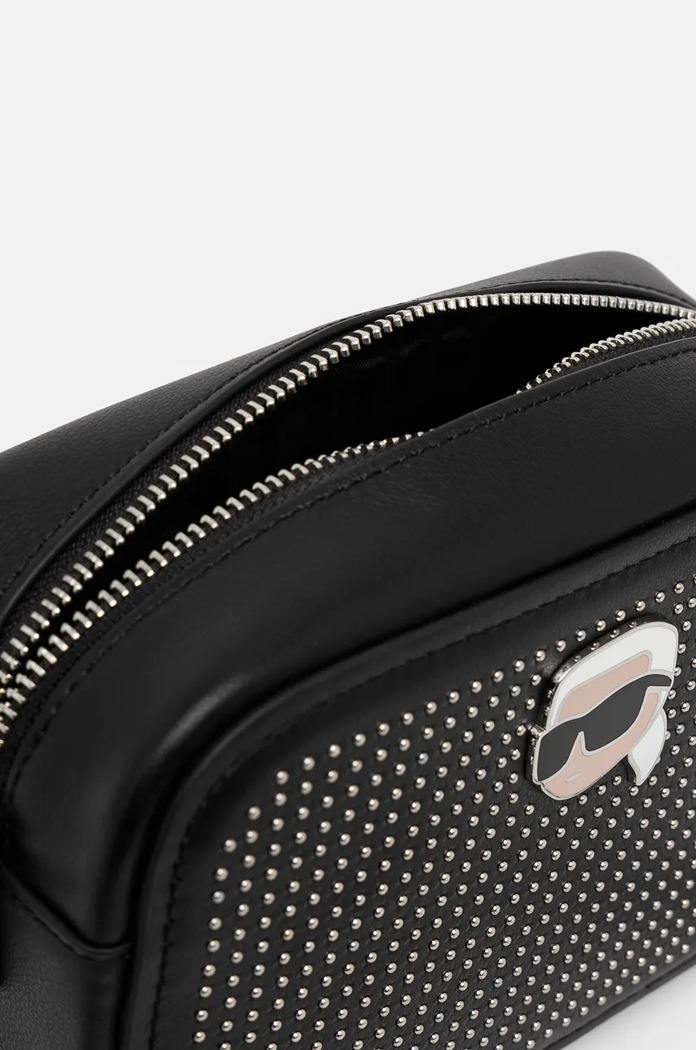 Kožená kabelka Karl Lagerfeld 246W3028 čierna