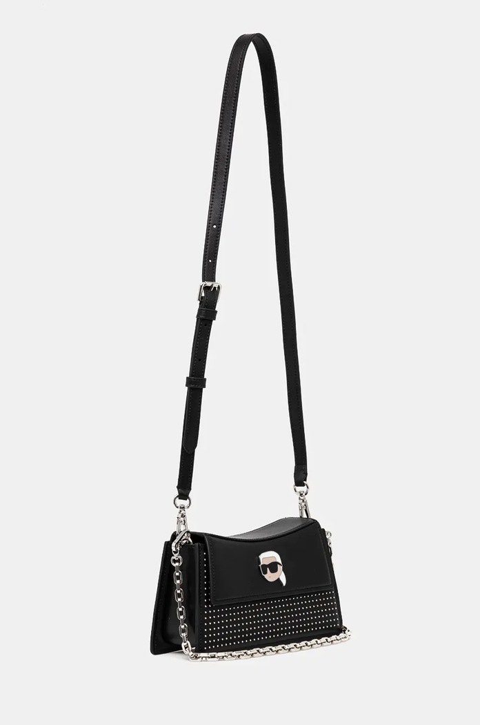 Kožená kabelka Karl Lagerfeld 246W3029 černá AW24
