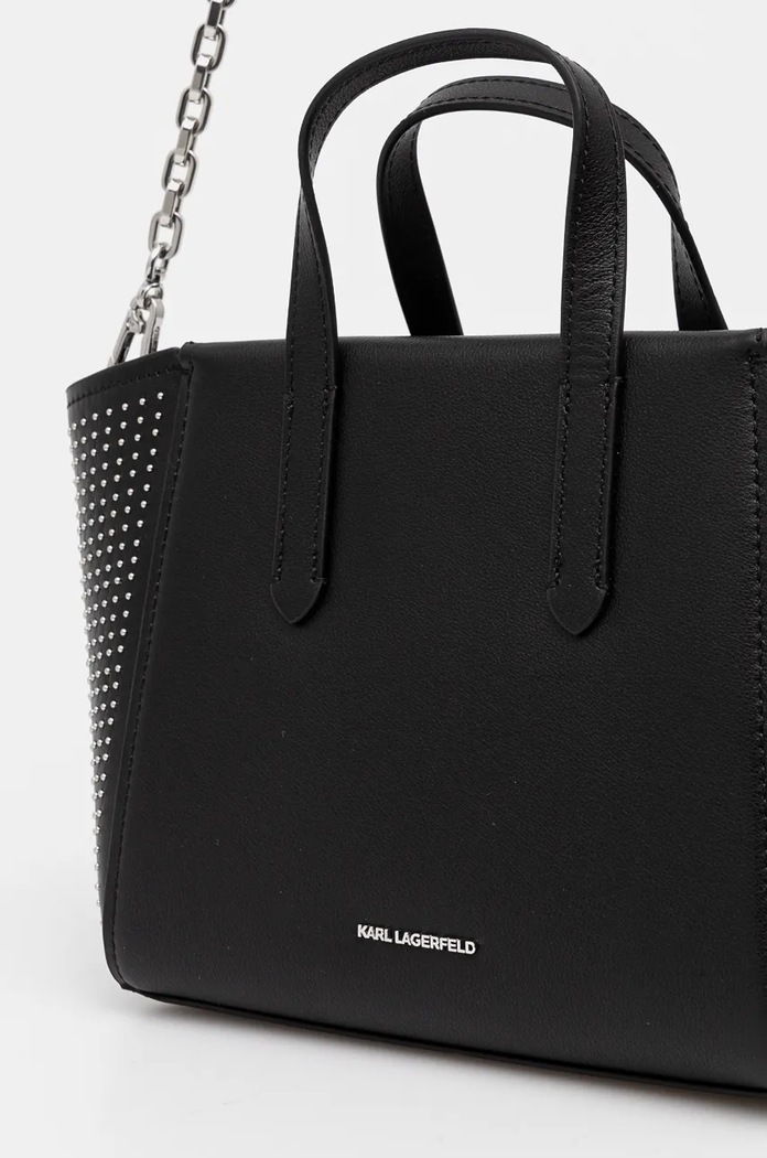 Kožená kabelka Karl Lagerfeld černá 246W3030