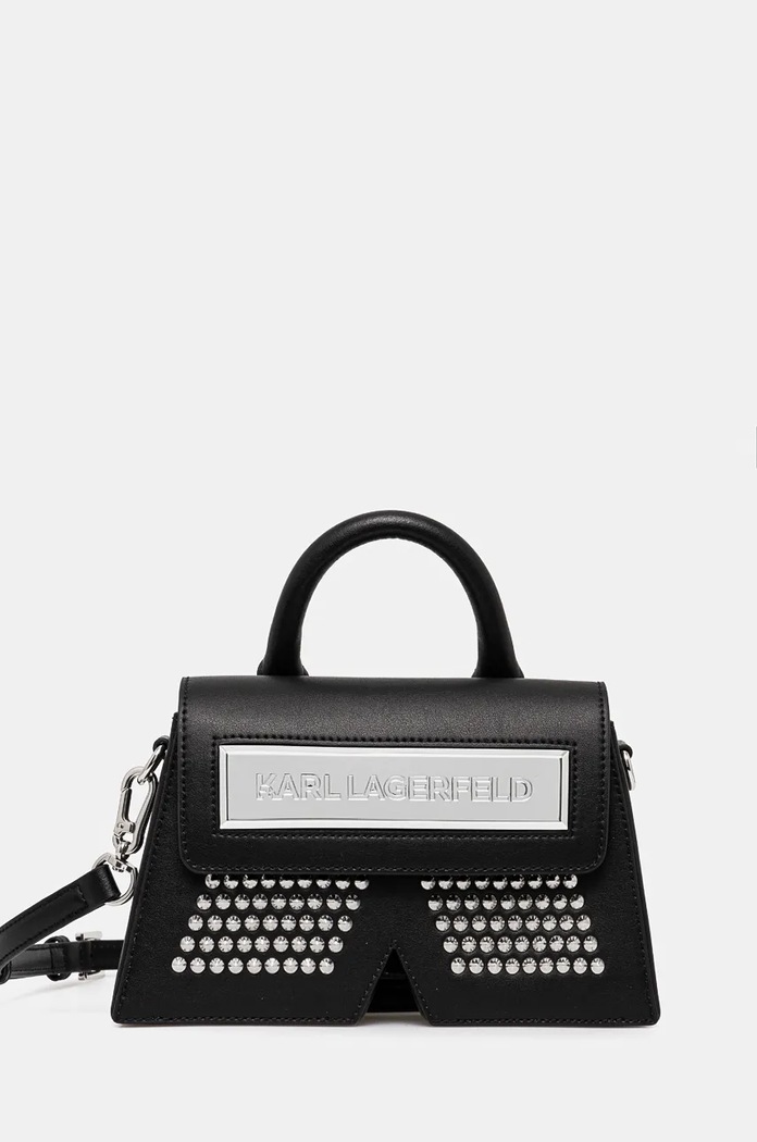 Karl Lagerfeld torebka skórzana skóra licowa czarny 246W3092