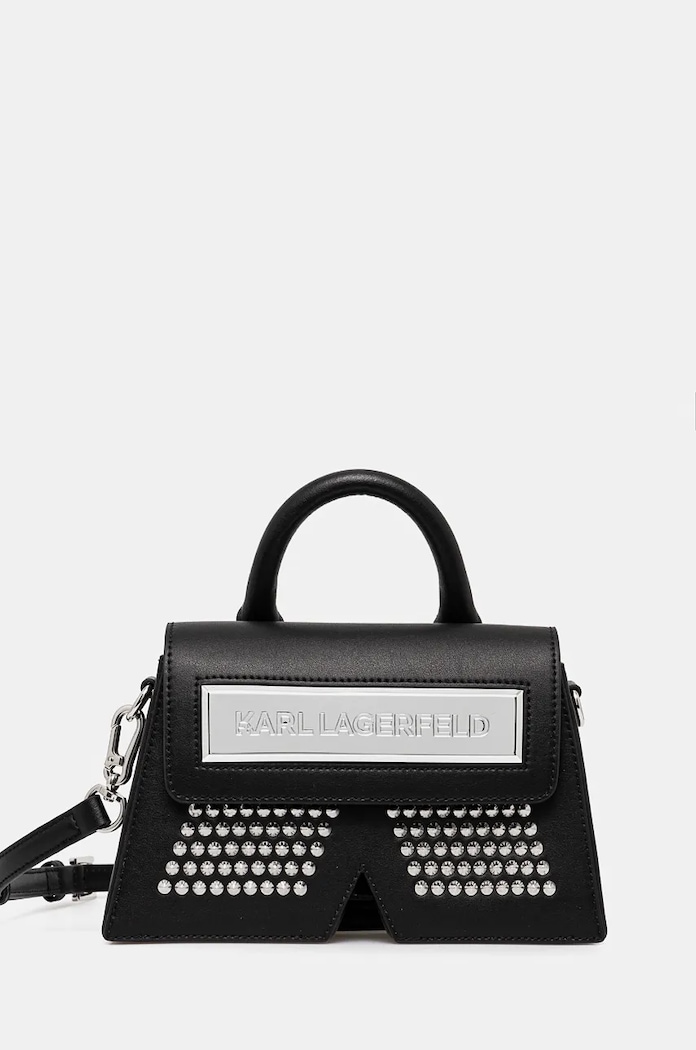 Karl Lagerfeld torebka skórzana skóra licowa czarny 246W3092