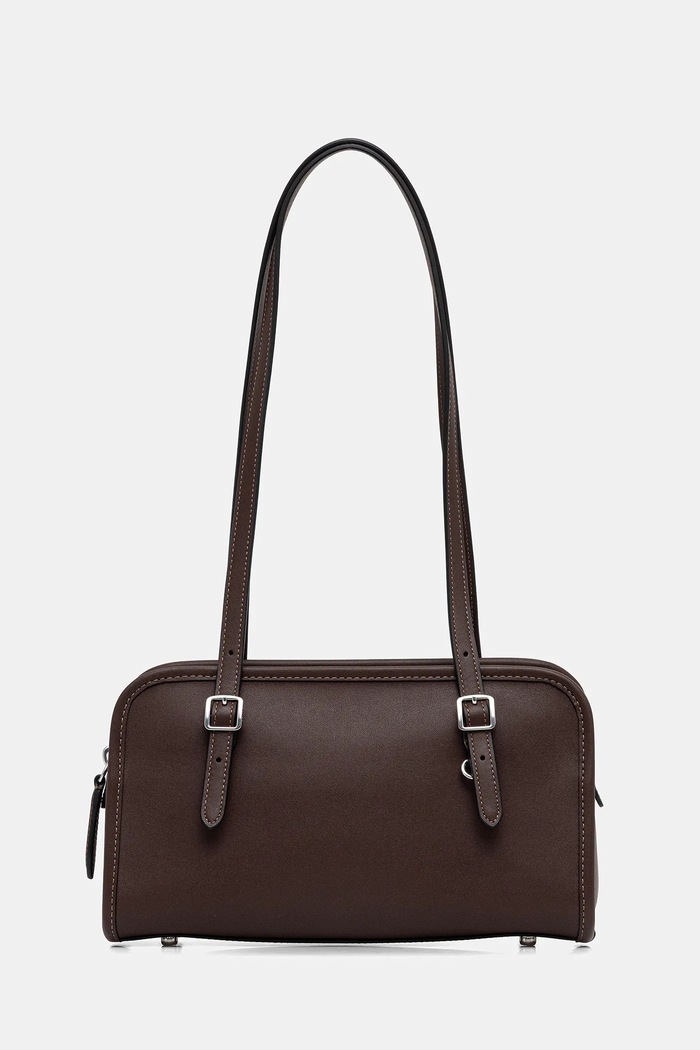 Coach torebka skórzana Glovetanned leather swing gładkie brązowy CM565