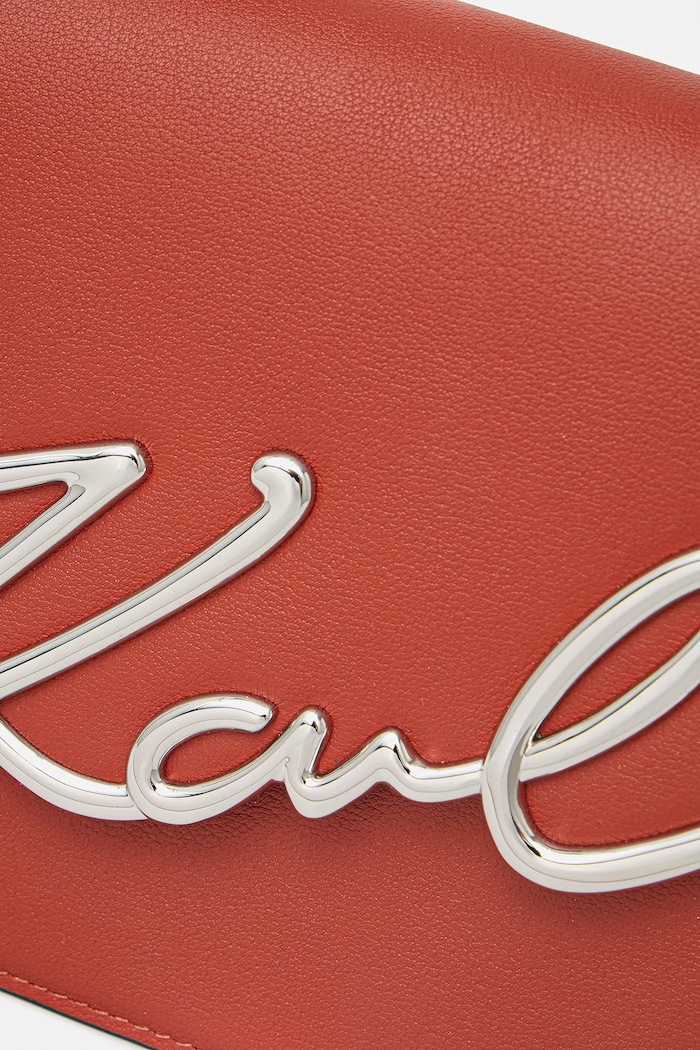Accesorii Karl Lagerfeld Geantă crossbody pentru femei din piele K/SIGNATURE A1W30036 portocaliu