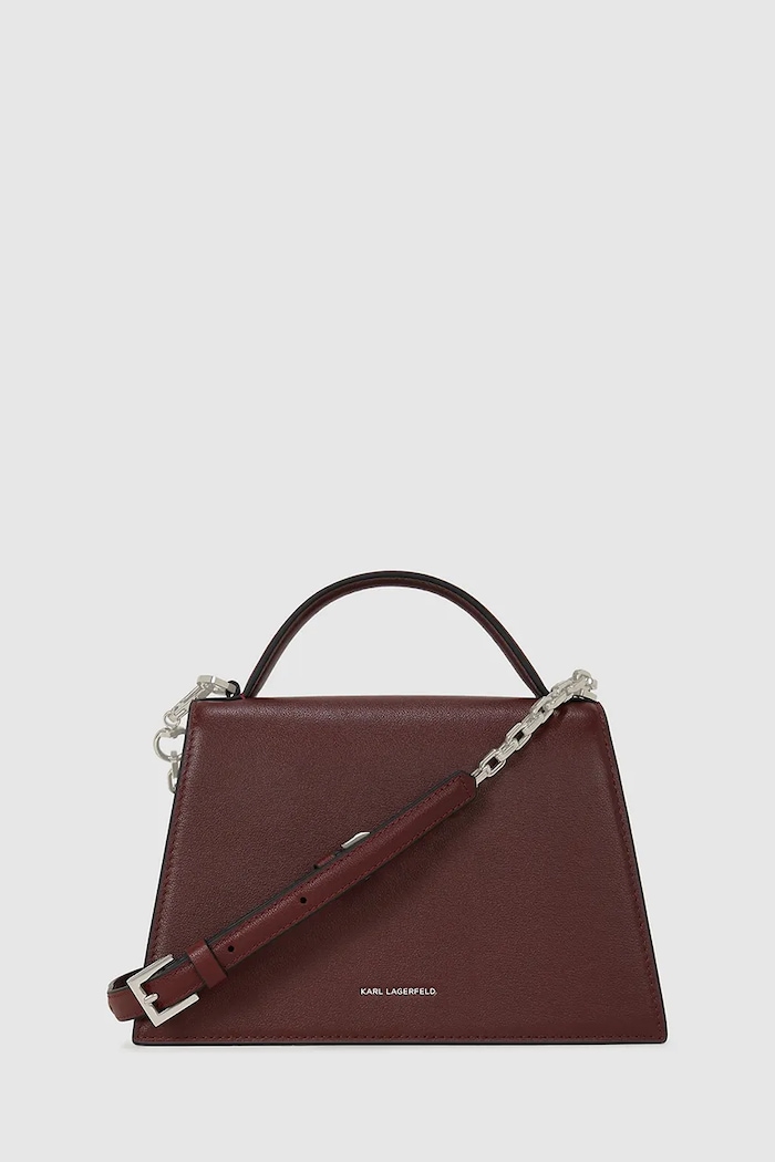 Karl Lagerfeld geantă crossbody pentru femei din piele K/SIGNATURE A1W30036 maro AA00
