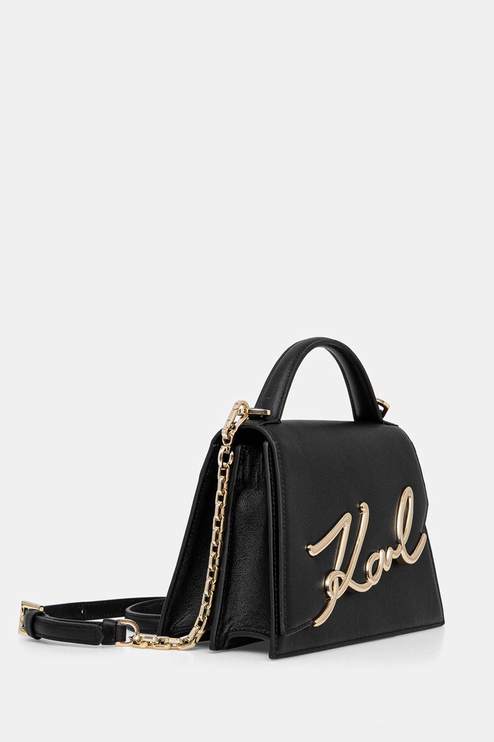 Karl Lagerfeld torebka crossbody damska skórzana K/SIGNATURE A1W30036 czarny AA00
