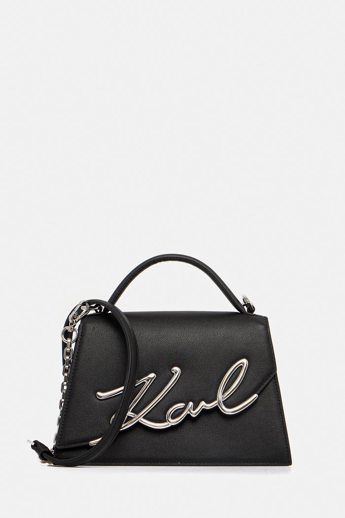 Karl Lagerfeld torebka crossbody damska skórzana K/SIGNATURE nie mieści A4 czarny A1W30036