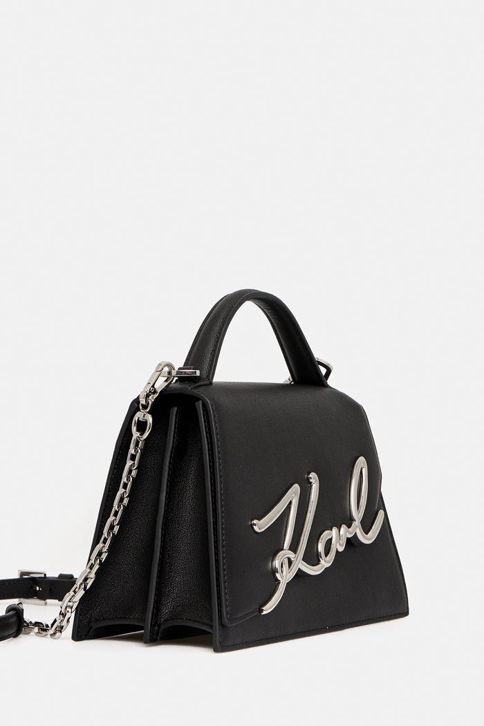 Karl Lagerfeld torebka crossbody damska skórzana K/SIGNATURE A1W30036 czarny AA00
